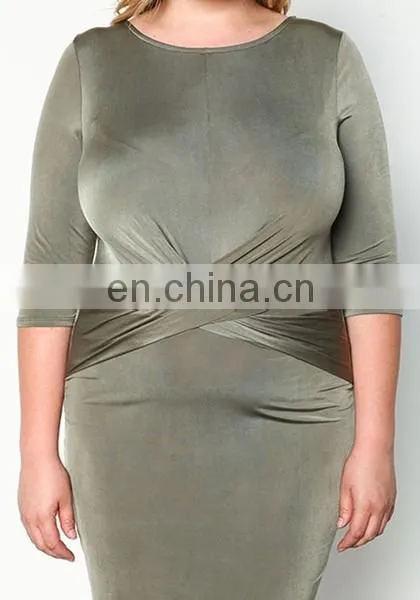 Fashion Xxxxl Womens Wrap Front Dress Silky Wholesale Plus Size Women Clothing photo-5