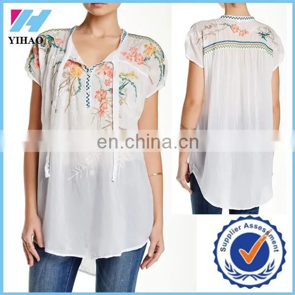 Trade Assurance Yihao Embroidered Women Tunic Tops
