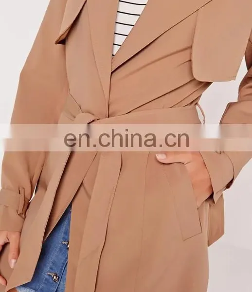 Custom Design Camel Wool Coats Ladies Long Coats Latast Pant Coat Design photo-4