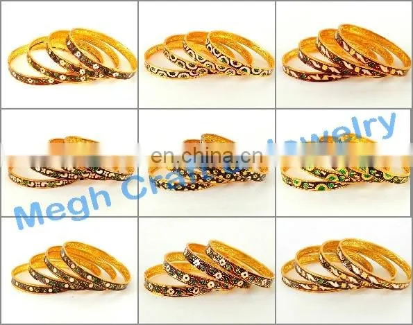 One Gram Gold Plated Bangle Set - South India Gold Plated Kada Set - Wedding Wear Bangles - Wholesale Traditional Bangle photo-2