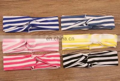 Wholesale Elastic Headwear Turban Headband Wrap With Strip Design Hair Band for Kid photo-4