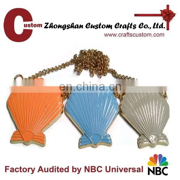 Custom Clothing Accessory 3D Seashell Metal Pendant Necklace