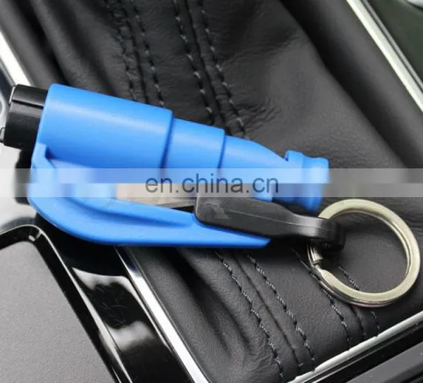 3 IN 1 Colors Keyring Whistle Seat Belt Cutter Emergency Hammer Car Window Breaker photo-4