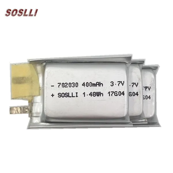 SOSLLI Rechargeable 702030 3.7v 400mah Lipo Battery for Wearable Device With Great Price photo-3