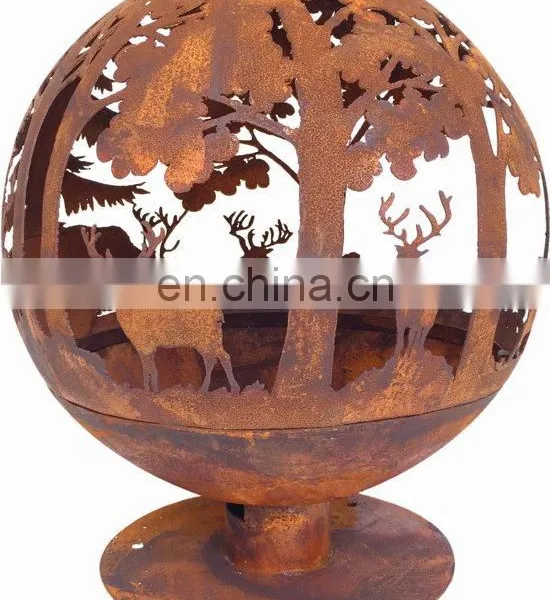 Corten Steel Fire Pit Sphericity Fire Bowl