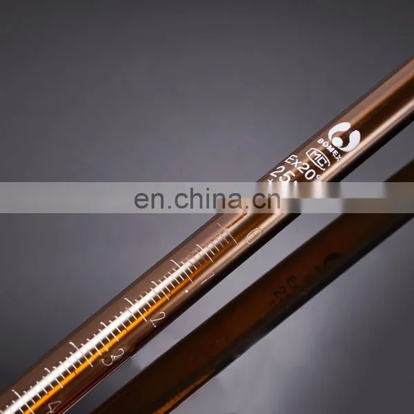 Lab 10ml 25ml 50ml 100ml Brown Basic Glass Burette With Rubber Tubing Connector photo-3