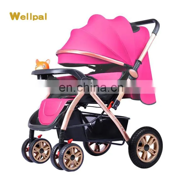Aluminum Frame Good Quality Vogue Baby Stroller With Transparent Wheels photo-3