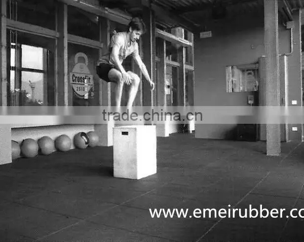 Resilient Recycled Rubber Tiles Used for Gym photo-3