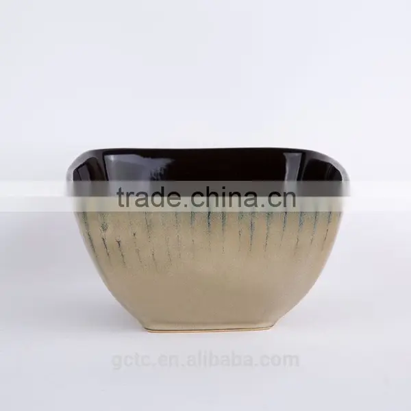 16-piece Stoneware Square Dinnerware Set With Stripe Design photo-3