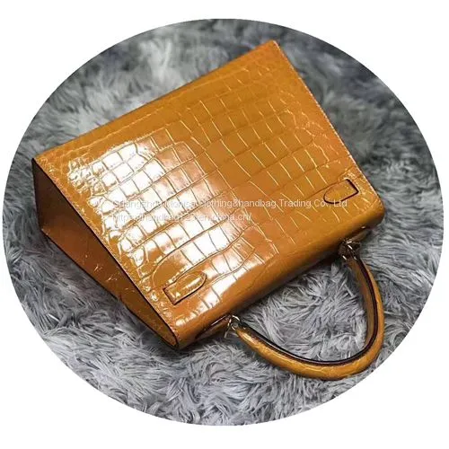Kelly Bag Women's One-Shoulder Diagonal Bag 2022 New Trendy Crocodile Leather Platinum Bag photo-2