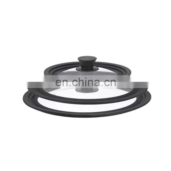 kitchen accessories tempered glass lid food grade silicone rim pot cover