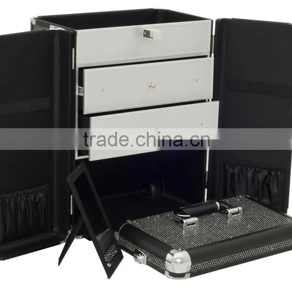 Professional Makeup Cosmetic Rolling Train Case Organizer Storage Case,beauty Makeup Vanity Case Trolley Case photo-3