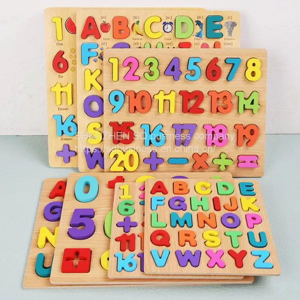 Kids Creative Alphabet Wood Puzzles ABC Letter and Number Montessori Learning Board Educational Toys for Toddlers photo-4