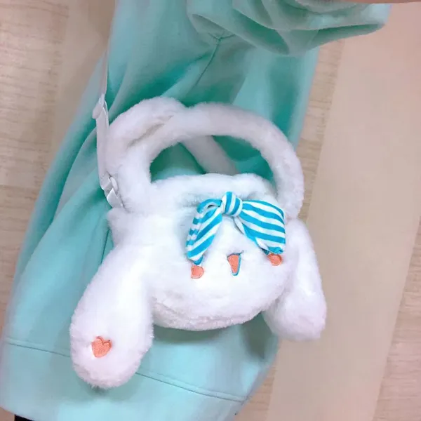 016Winter Plush Bag Student Shoulder Bag Children's Skew Straddle Bag Japanese Lolita Bag Cinnamon Dog Artificial Fur Cute Bag photo-2
