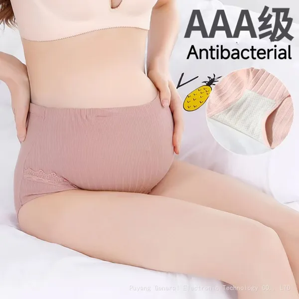 High Waist Breathable Ribbed Underwear Maternidad Bragas Maternity Panties Cotton Pregnant Women