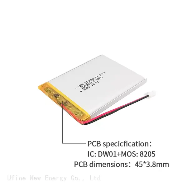 3.7V 2500mAh UFX 575080 Low Temperature Lithium Ion Rechargeable Battery Wholesale photo-4