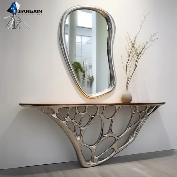 Premium Stainless Steel Furniture Set -- Contemporary Mirrors and Side Tables for Hotels, Exhibition Halls and High-end Residences photo-2