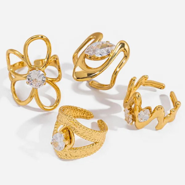 Wholesale 18K Gold PVD Plated Ring With Scratch Resistant TiN Layer photo-5