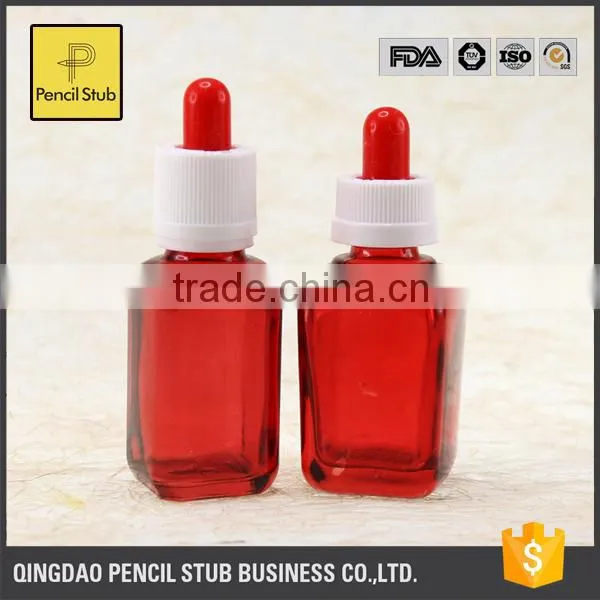 Glass Bottle Manufacturer 30ml 30ml Ejuice Bottle With Dropper With Childproof Evident Cap Red Square Empty Glass Bottles