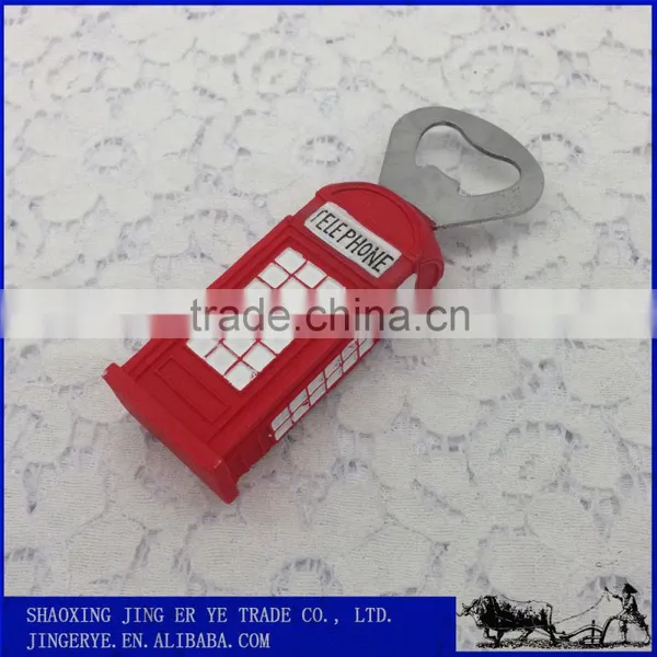 Resin Red Telephone Booth Design Bottle Opener photo-5