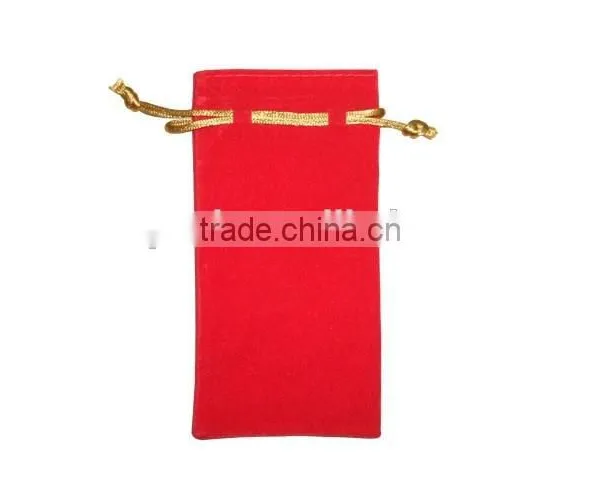 China Factory Customized Velvet Red Jewelry Bag Wholesales B194 photo-2