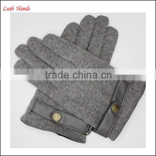 Ladies Grey Woolen Gloves With Three Stitches photo-3