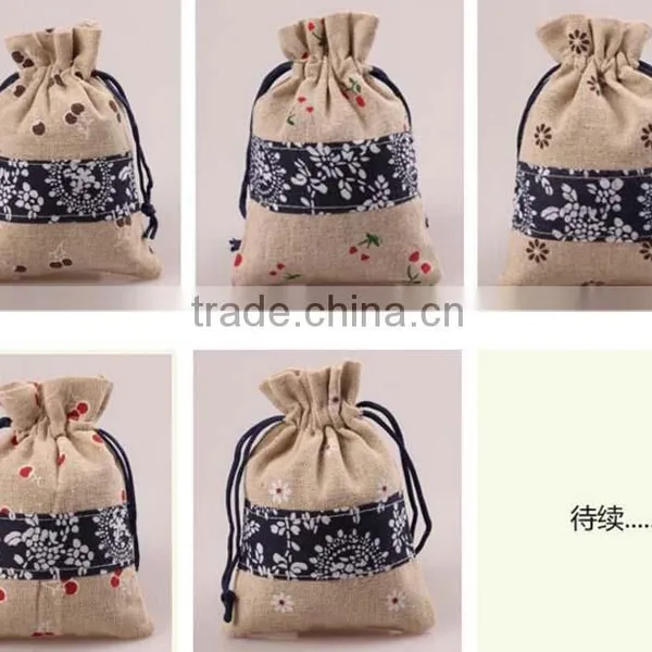 Welcome Customized Logo Eco-linen Fibric Gift Jewelry Bag,promotion Christmas Drawstring Gift Bags Quality Choice photo-3