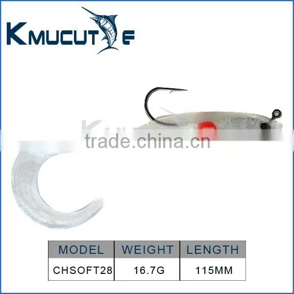 Soft Bait Lead Fish, Curl Tail Fishing Lure, Shiny Body Lead Bass Lure Chentilly CHSOFT28 Fishing Tackle Wholesaler photo-2