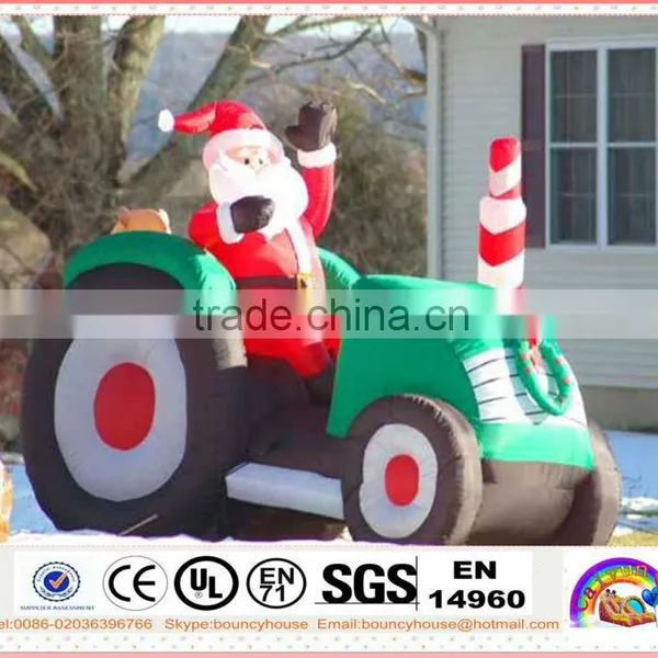 Инфляatable Father Christmas с рождественской коляской для продажи