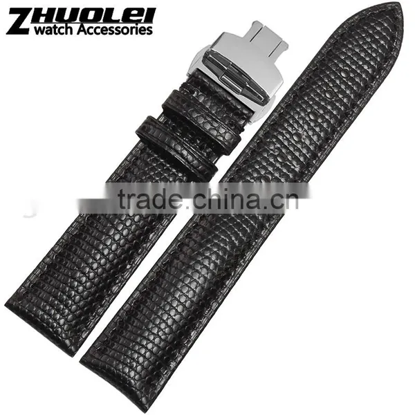 18|20|22|24mm High Quality Genuine Leather Men and Women's Watch Strap With Double Click Buckle Wholesale 3PCS photo-3