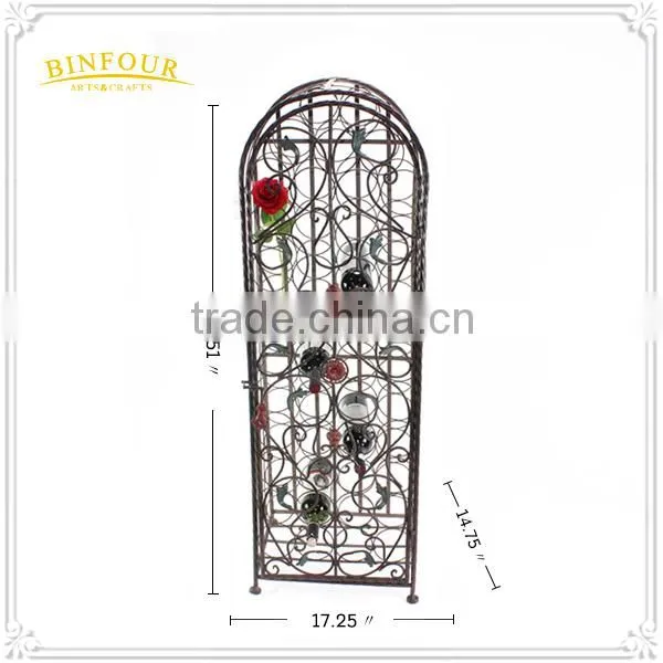 Factory Price 2 Tiers Metal Wine Display Cabinet Wine Standing photo-2
