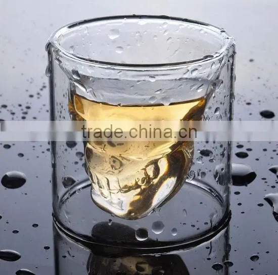 Different Capacity High Borosilicate Double Wall Glass Skull Cup for Sale Quality Choice photo-2