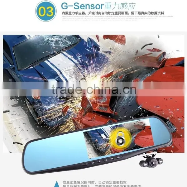 Full HD 1080P 4.3" Dual Lens Car DVR Mirror Dual Car Camera Dvr photo-5