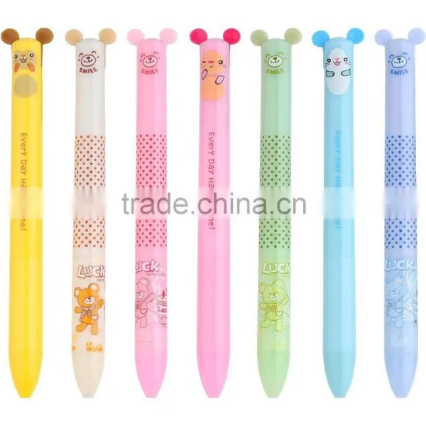 Kawayi Simle Korea Two Color Ball Pen for Students