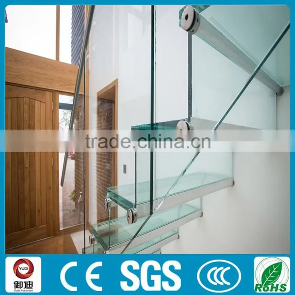 DIY Internal Residential Floating Tempered Glass Stairs photo-2