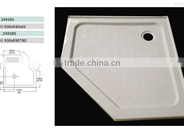 CUPC Acrylic Cheap Shower Tray,left and Right Center Drain Shower Base,tray photo-3