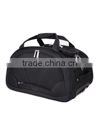 Fashion Black Polyester Rolling Duffel Bag With Trolley Super Light photo-2