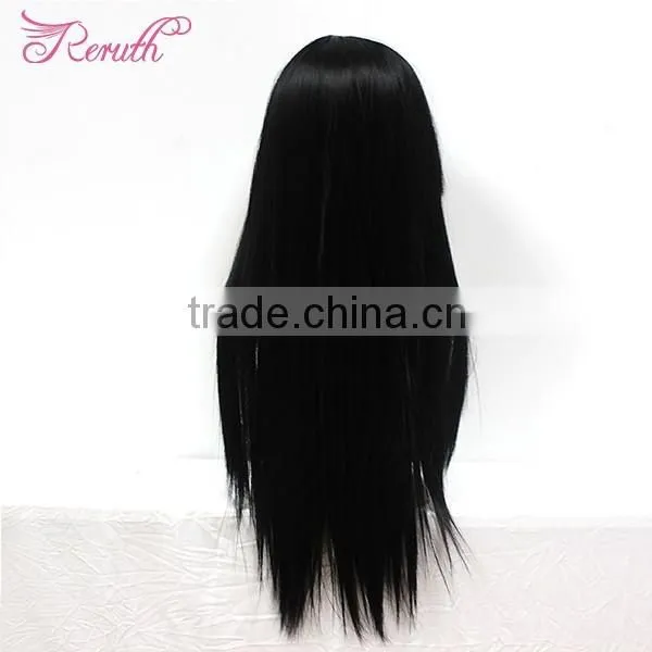 High Quality Fashion Girl Natural Straight Human Hair Wig With Bangs photo-4