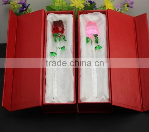 2016 Latest Design Romantic Crystal Rose Flower for Wedding Favors 160*25mm Red /pink Hot Selling photo-4