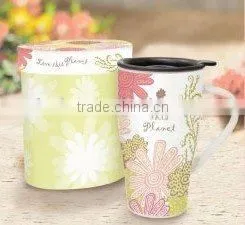 Nice Decaled New Bone China Travel Mug With Lid