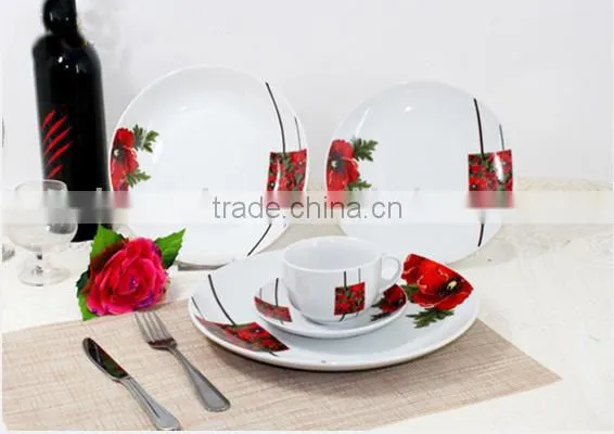 20pcs Coupe Porcelain Dinner Set With Decal photo-5