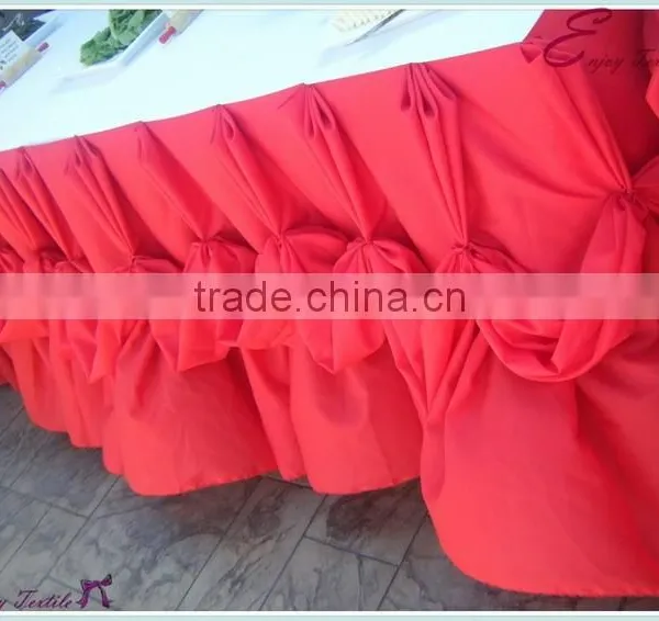 YHK#82 Fancy Table Skirt - Polyester Banquet Wedding Wholesale Chair Cover Sash Table Cloth Skirt Linen