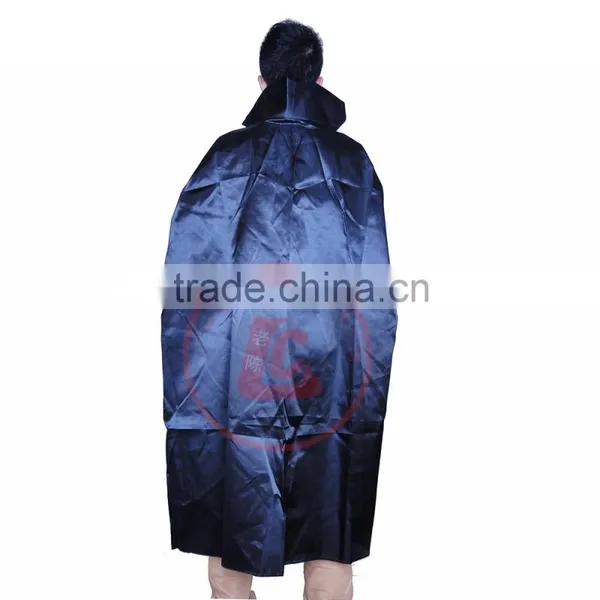 Halloween Party Sexy Long Black Cape Satin Cape Vampire Cape for Party photo-5