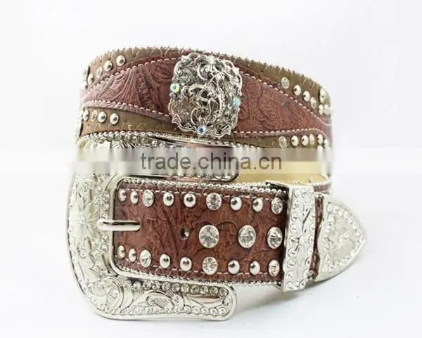 Western Cowgirl Belts With Clear Rhinetone photo-3