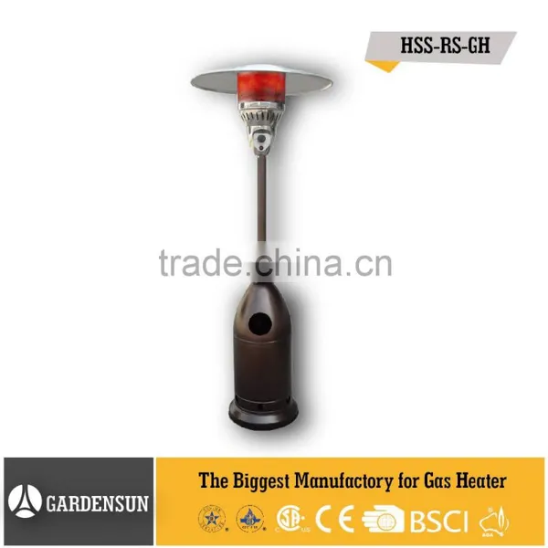 Outdoor Gas Patio Flame Heater (Bullet Patio Heater Stainless Steel Black,CE) GARDENSUN 5000-13000W With CE CSA AGA ISO
