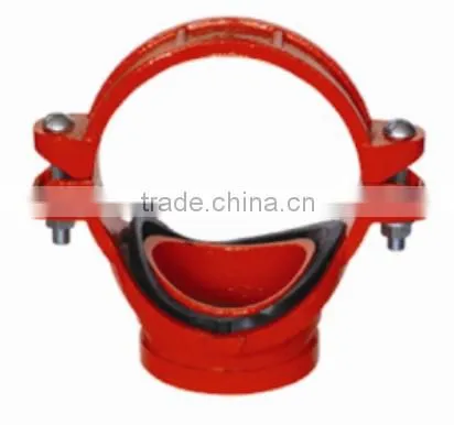 Red Corlor Ductile Iron Grooved Outlet Mechanical Tee photo-3
