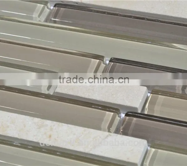 Fashionable Strip Brown Glass Mosaic Dark Brown Mixed Color photo-2