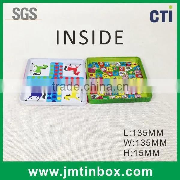 Square Magnetic Game of Chess Hinge Tin Box photo-2