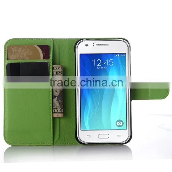 High Quality Leather Holster Card Wallet Folio Stand Flip Case Cover for Samsung GALAXY J1 ACE photo-2