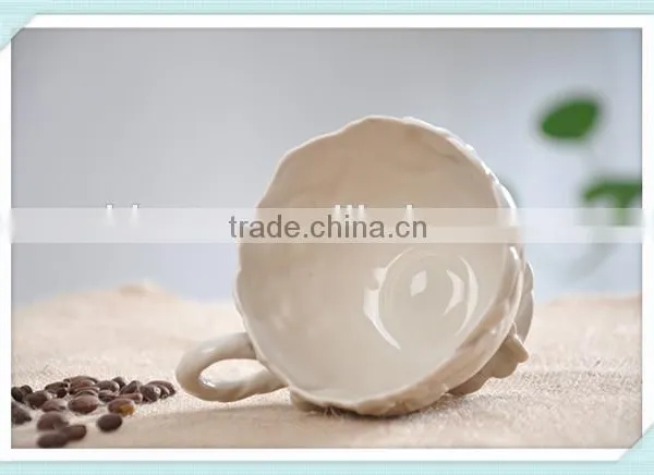 200ml European-style Coffee Mug With Relief Flower Design photo-2